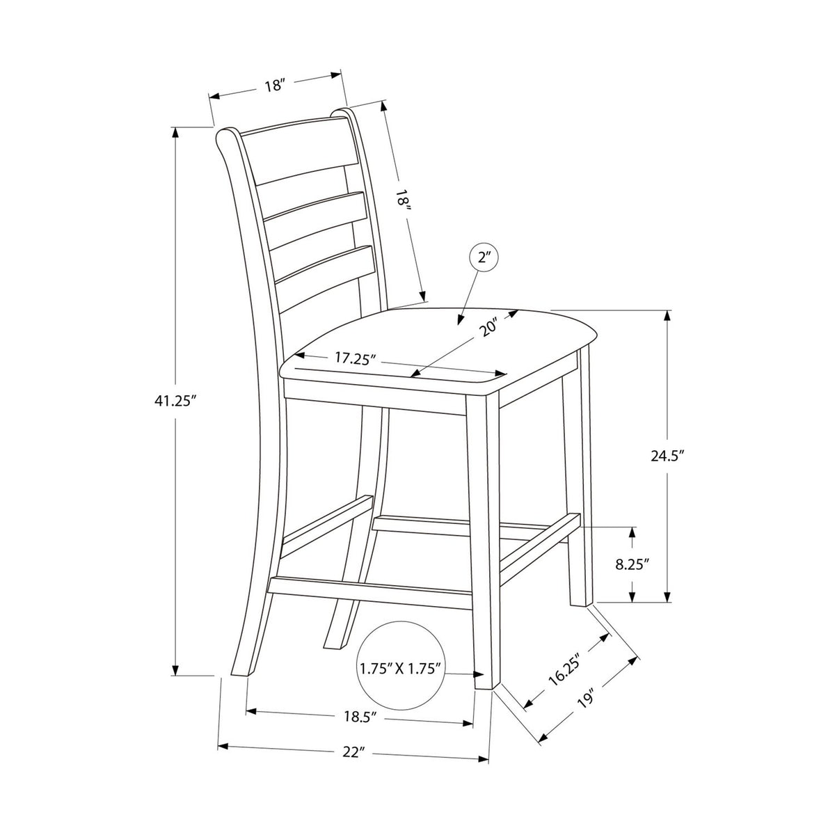Counter Height Dining Chairs (Set of 2) - Gray