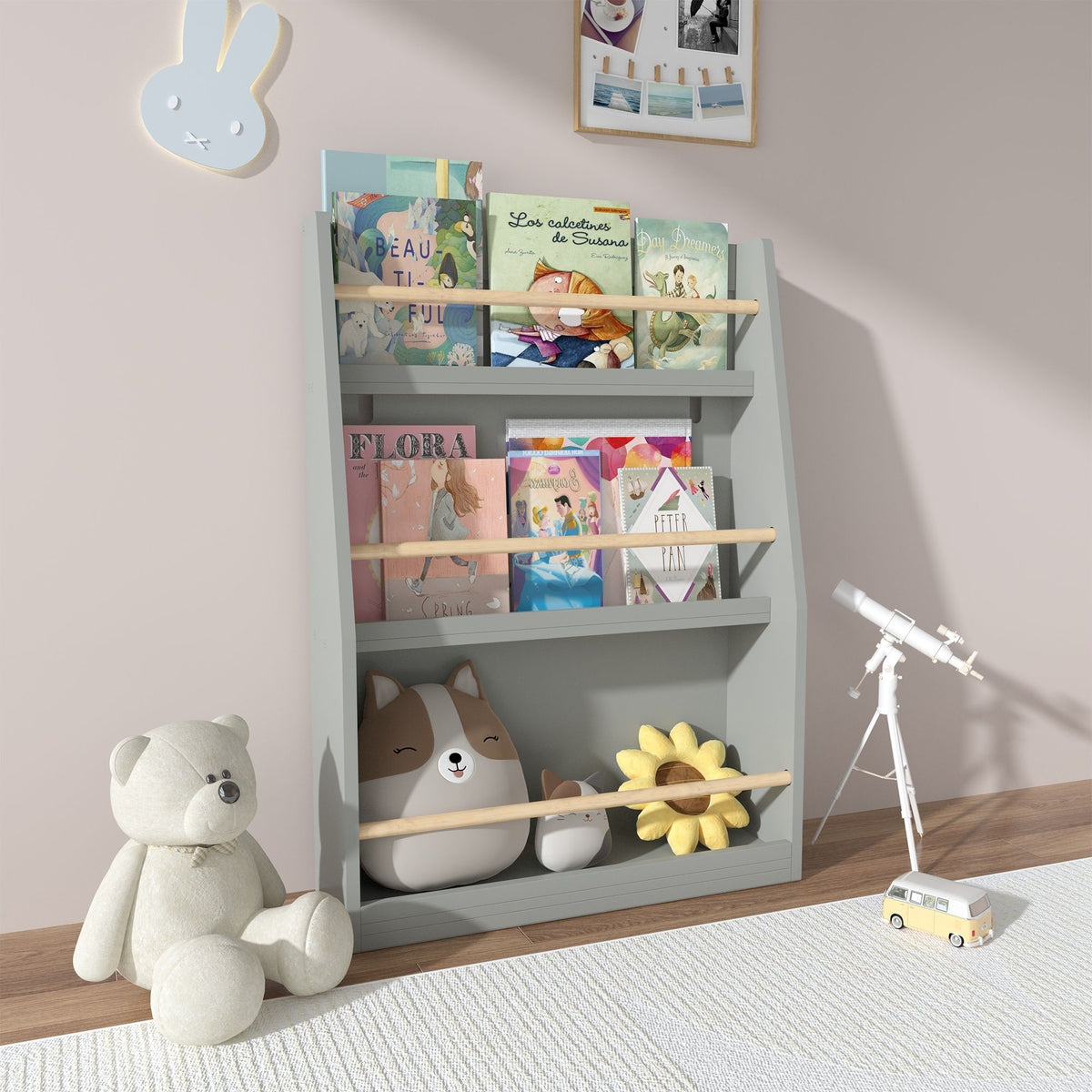 3 Tier Book Shelf, Compact Storage For Bedrooms