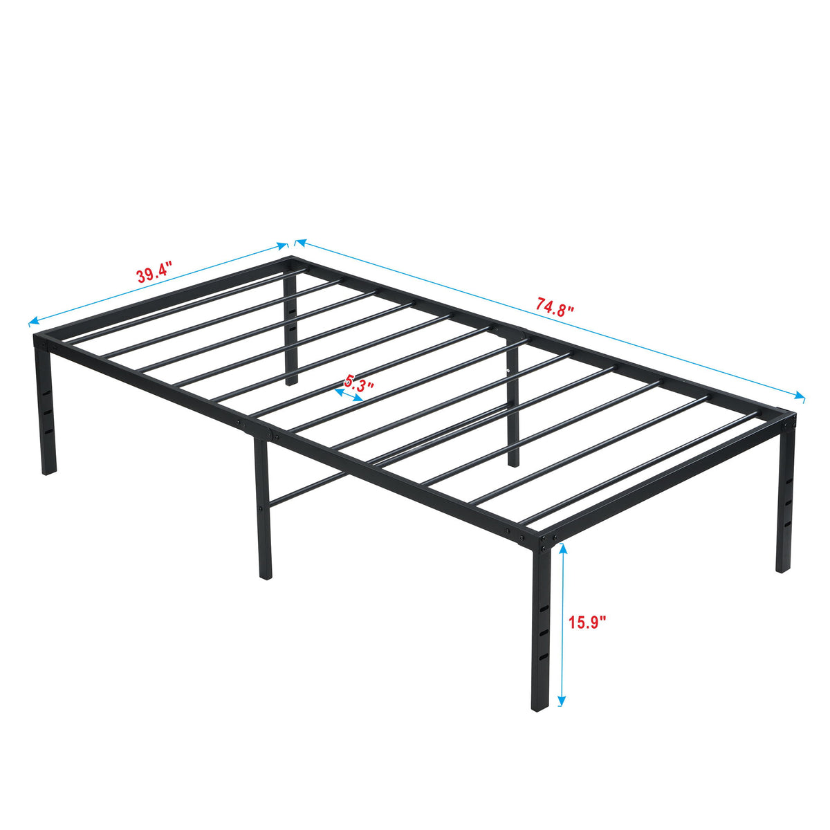 Heavy Duty Metal Bed Frame With Quiet Support