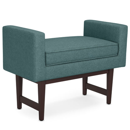 Scott - Small Ottoman Bench - Smoky Teal