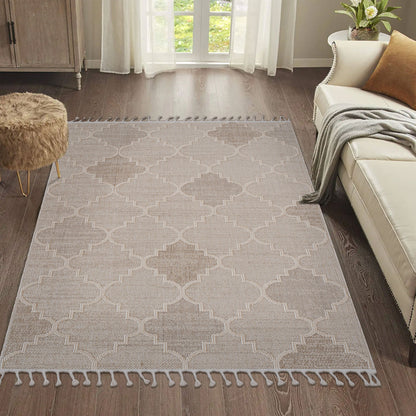 Guros - 8' X 10' Trellis Indoor / Outdoor Area Rug - Cream