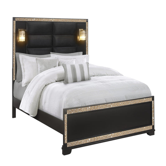 Lively - Bedroom Set With Glitter Detail And Padded Headboard