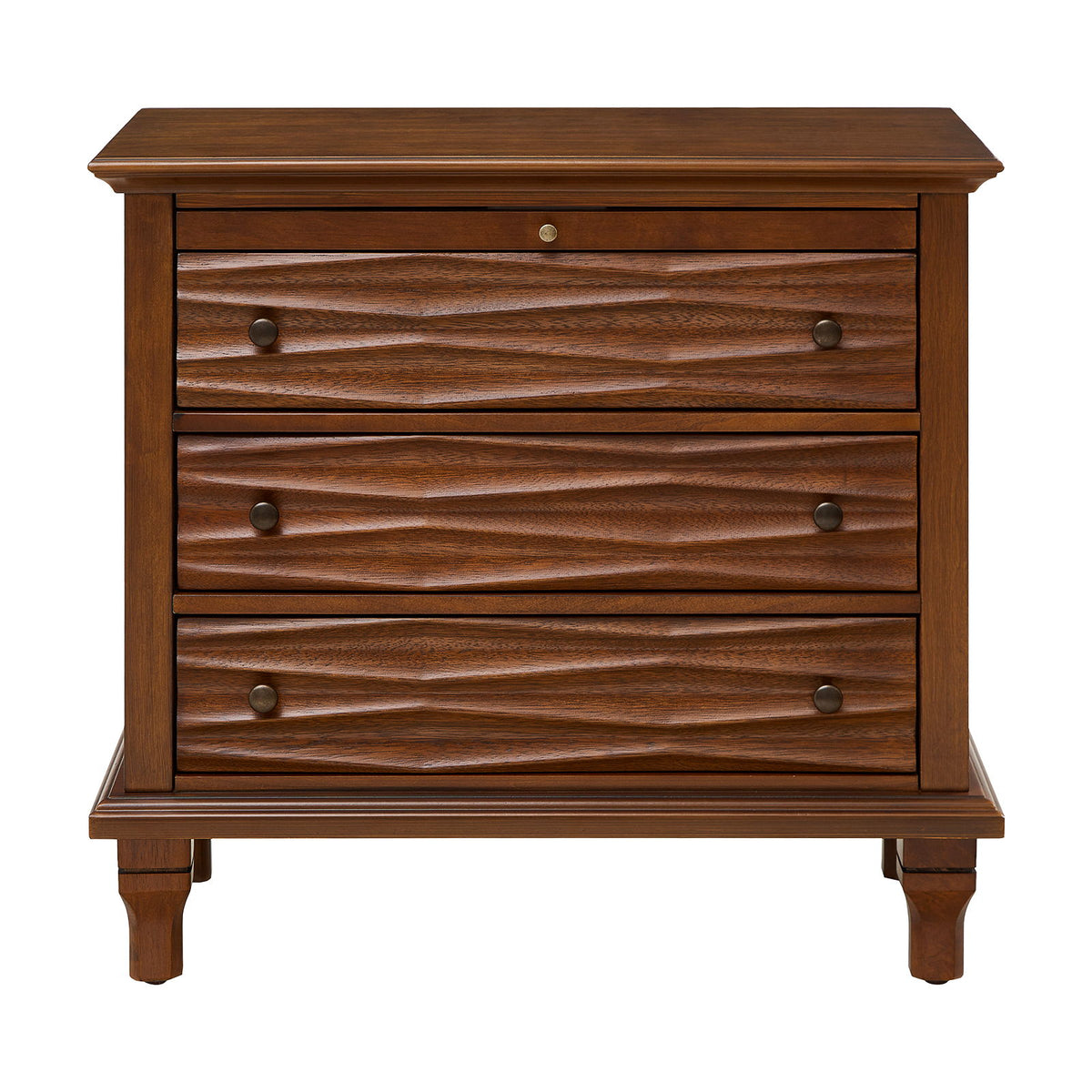 Nightstand With Charging Station, Bedside Table, 3 Drawers, USB And Type - C Ports