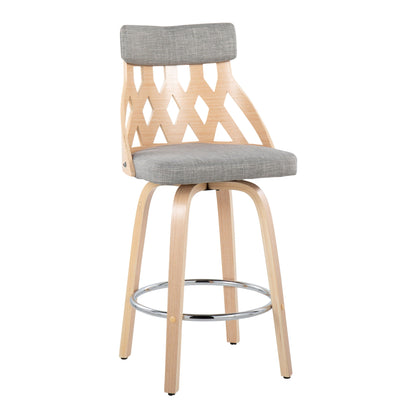 York - Mid-Century Modern Counter Stool - Gray