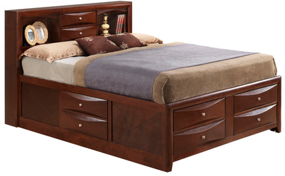 Modern Design Storage Bed With Bookcase Headboard