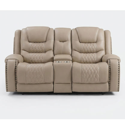 Power Motion Reclining Loveseat With Console Adjustable Headrest Cup Holders - Toffee
