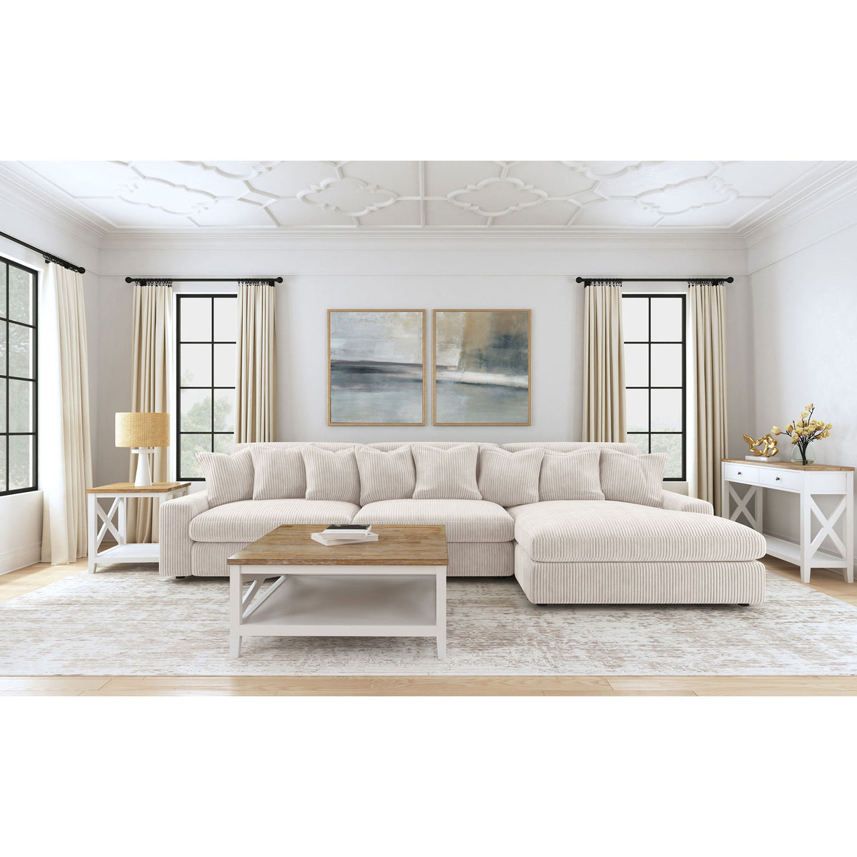 Cassidy - Upholstered Sectional Sofa With Reversible Cushions