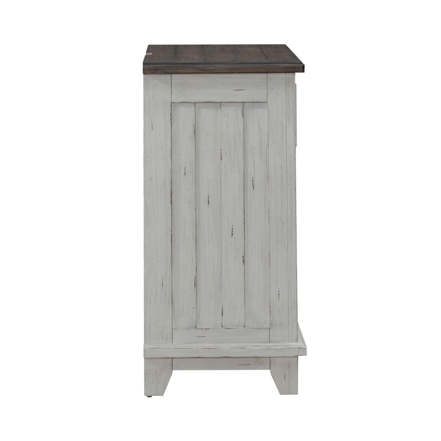 River Place - Bedside Chest With Charging Station - Riverstone White & Tobacco