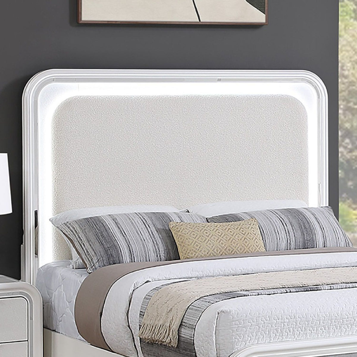 Bedroom Sets With LED Lights And Panel Headboard