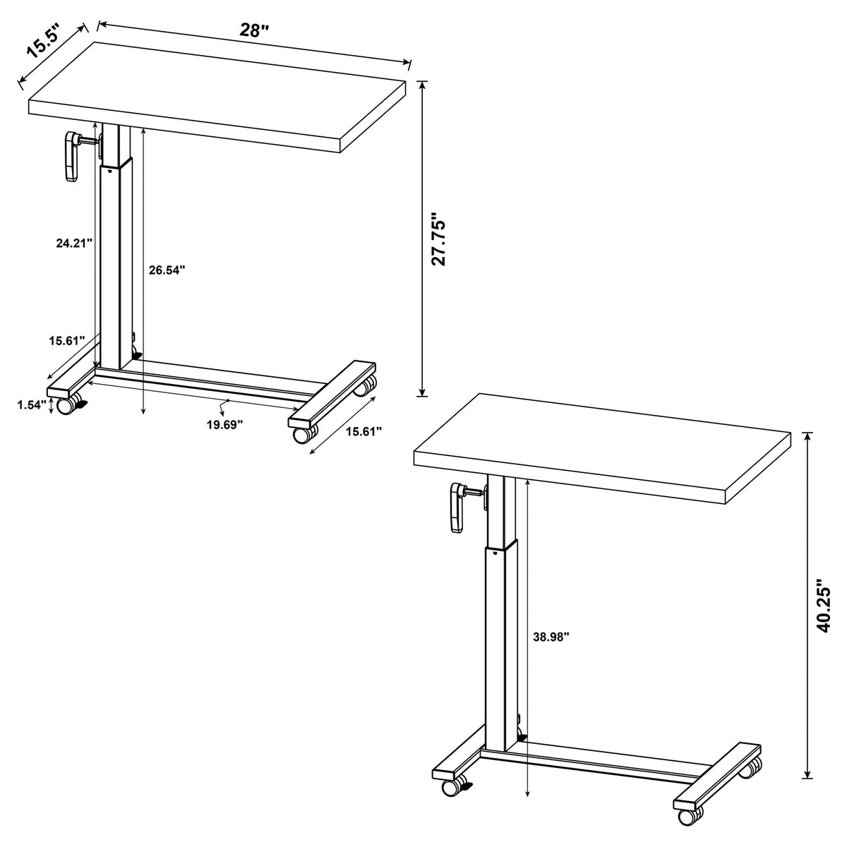 Geary - Height Adjustable Mobile C-Table