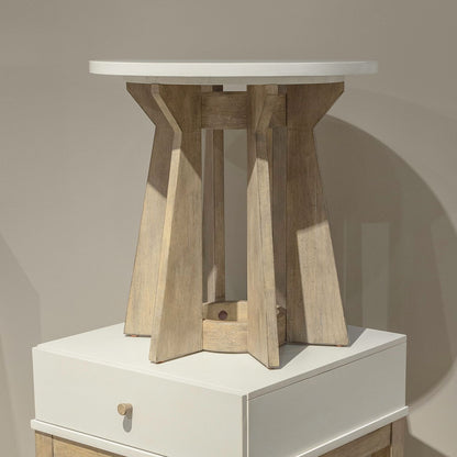 Berkley Square - Round End Table - Linen & Khaki