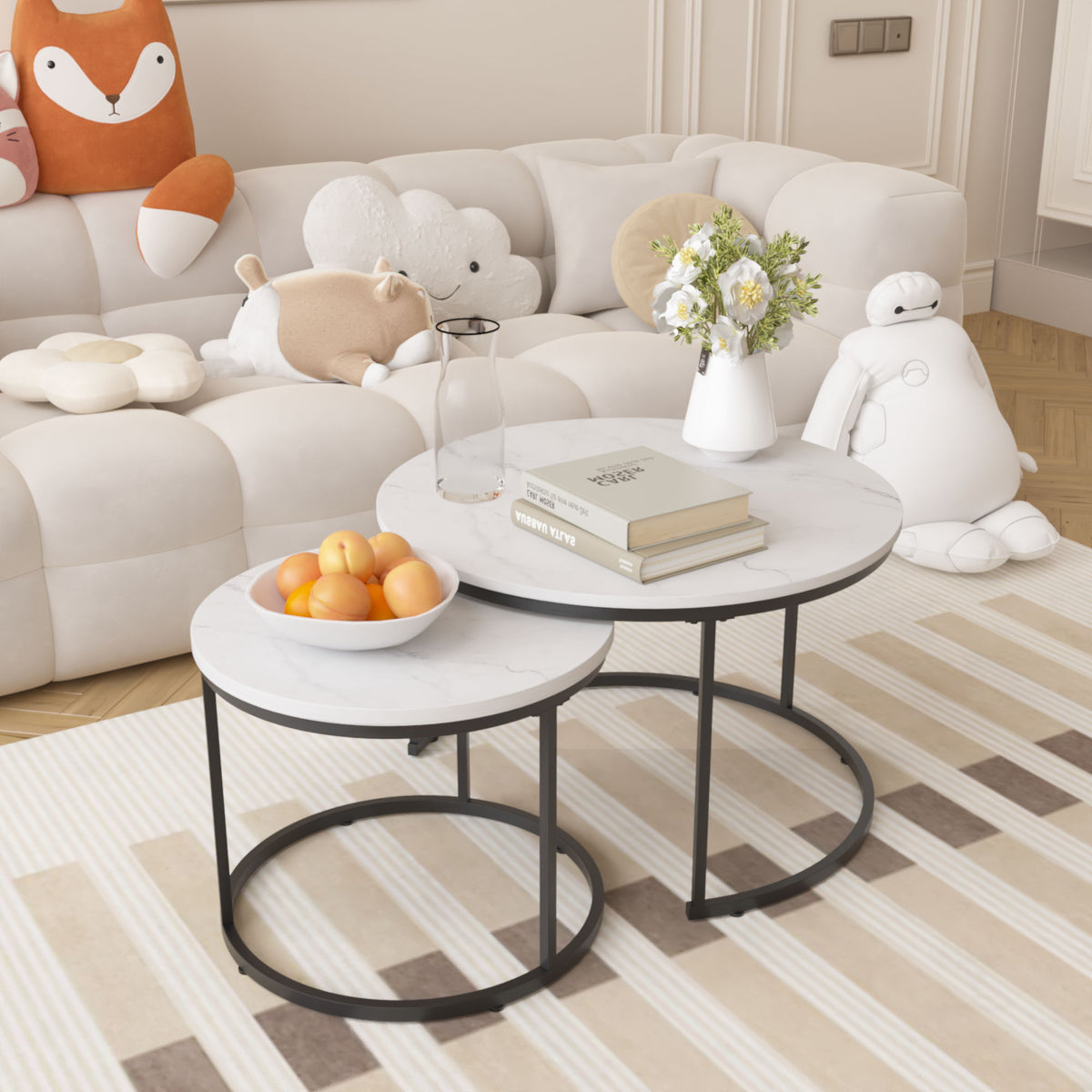 Round Nesting Coffee Table (Set of 2)