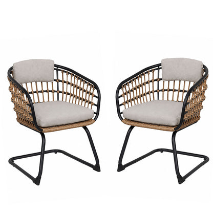 Patio Dining Chairs For Garden (Set of 2) - Beige