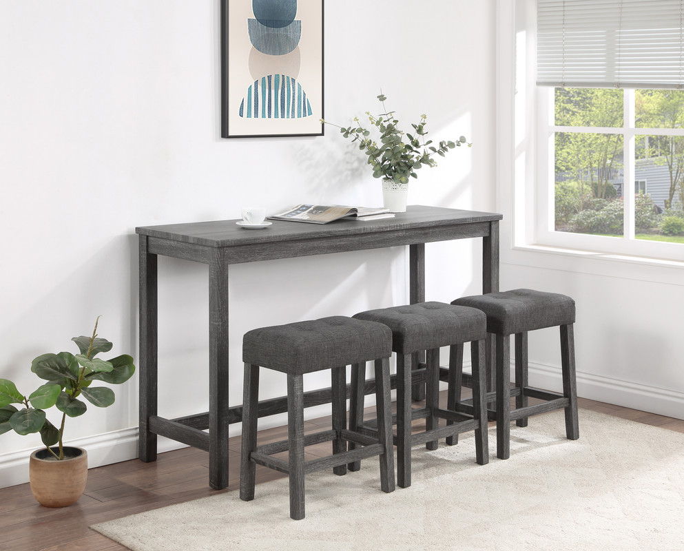 Oriana - 4 Piece Counter Height Pub Table Set With Tufted Stools
