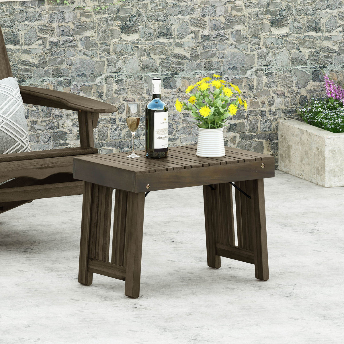 Temptation - Outdoor Foldable Side Table With Slat Design