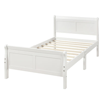 Platform Bed Frame Mattress Foundation Sleigh Bed With Headboard / Footboard / Wood Slat Suppor