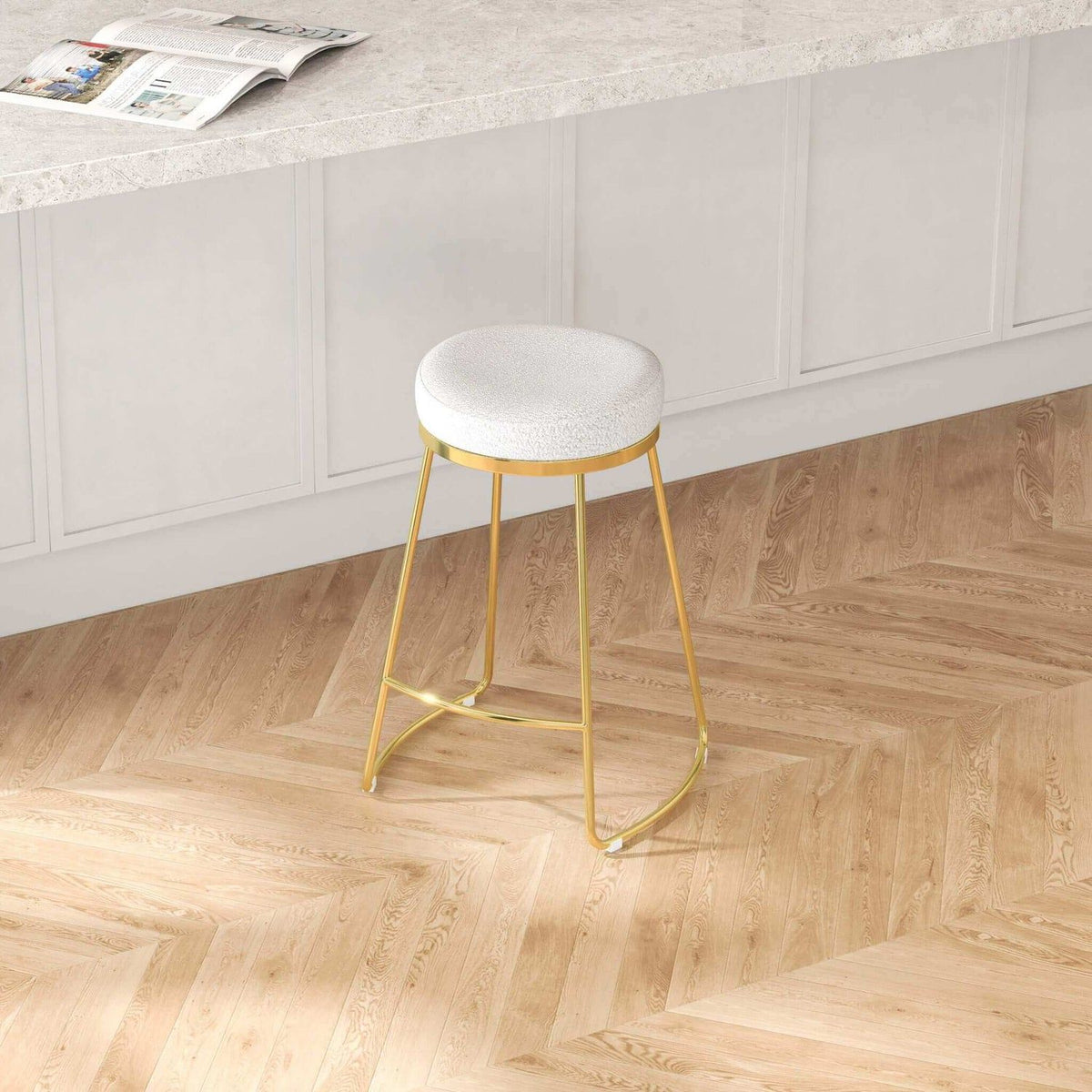Jane - 26" Mid-Century Modern Luxury Upholstered Stool