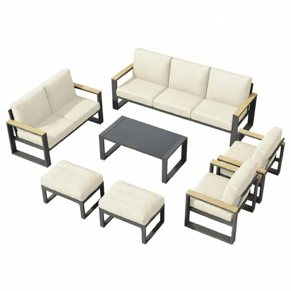 Modern Outdoor Sofa Set With Coffee Table