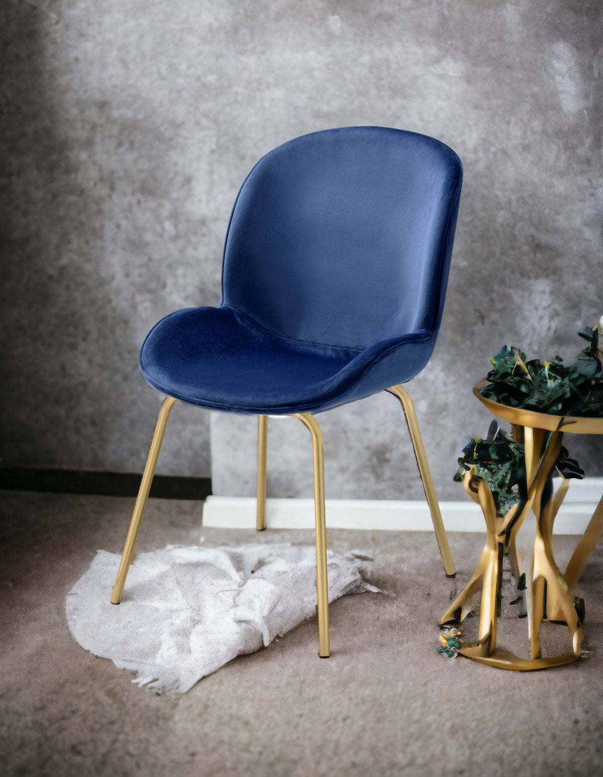 Chuchip - Side Chair (Set of 2) - Blue / Gold