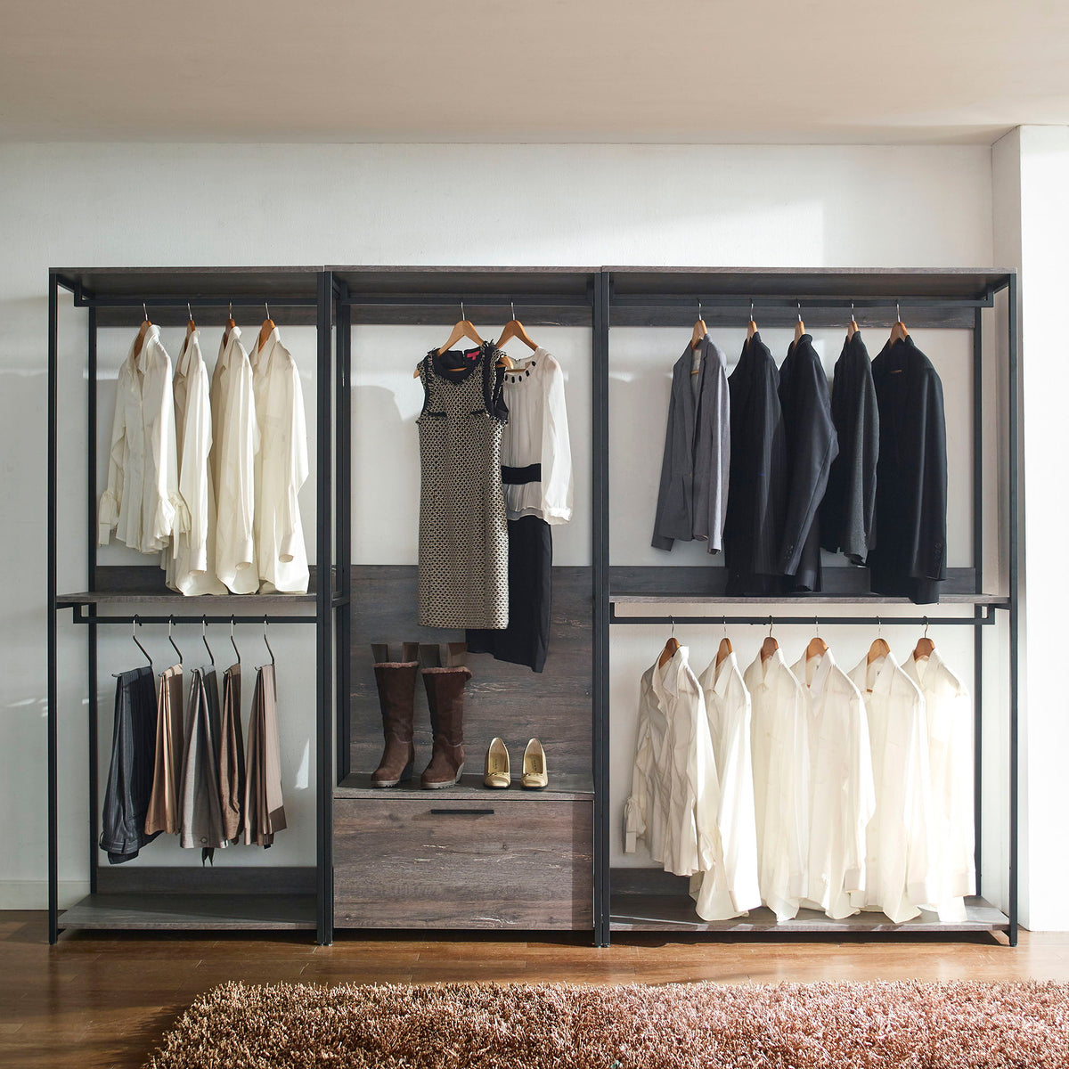 Monica - Walk-In Closet System & Modular Design - Rustic