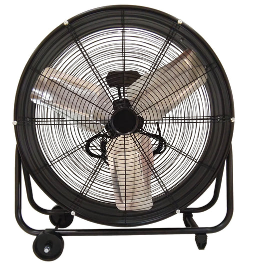 Drum Fan With Pure Copper Wiring Motor And Blades - Black