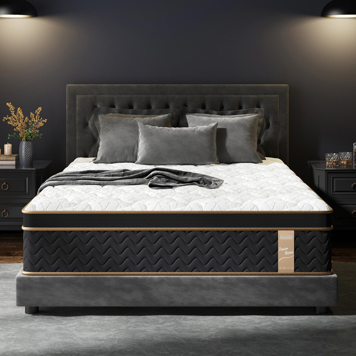 Plush Hybrid Mattresses With Gel Memory Foam, Individual Pocket Spring Motion Isolation Edge Support
