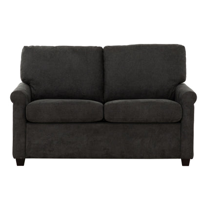 Convertible Twin Sleeper Sofa With USB Ports, 2 Seater Upholstered Loveseat - Dark Gray