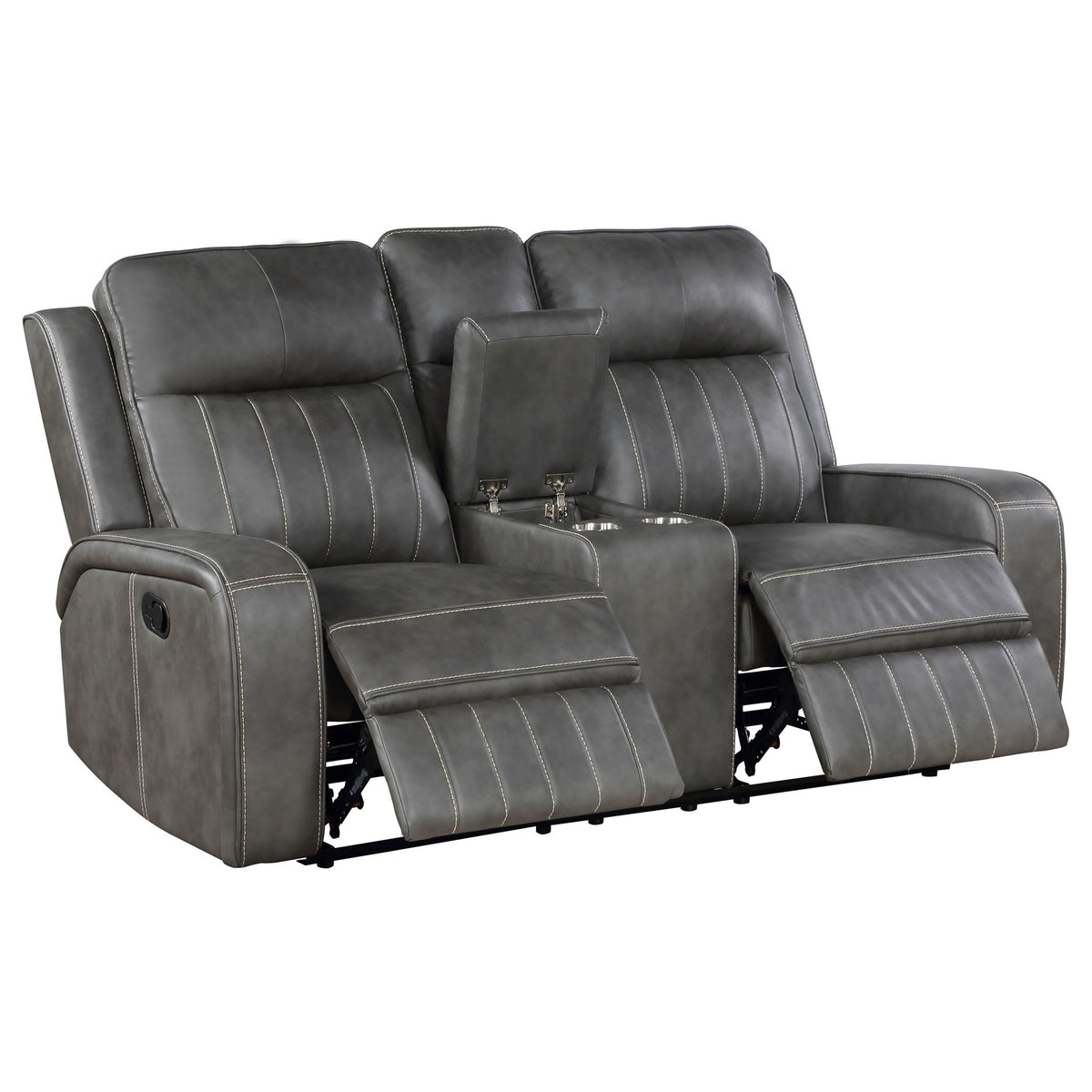 Forrest - Motion Reclining Loveseat With Console - Gray