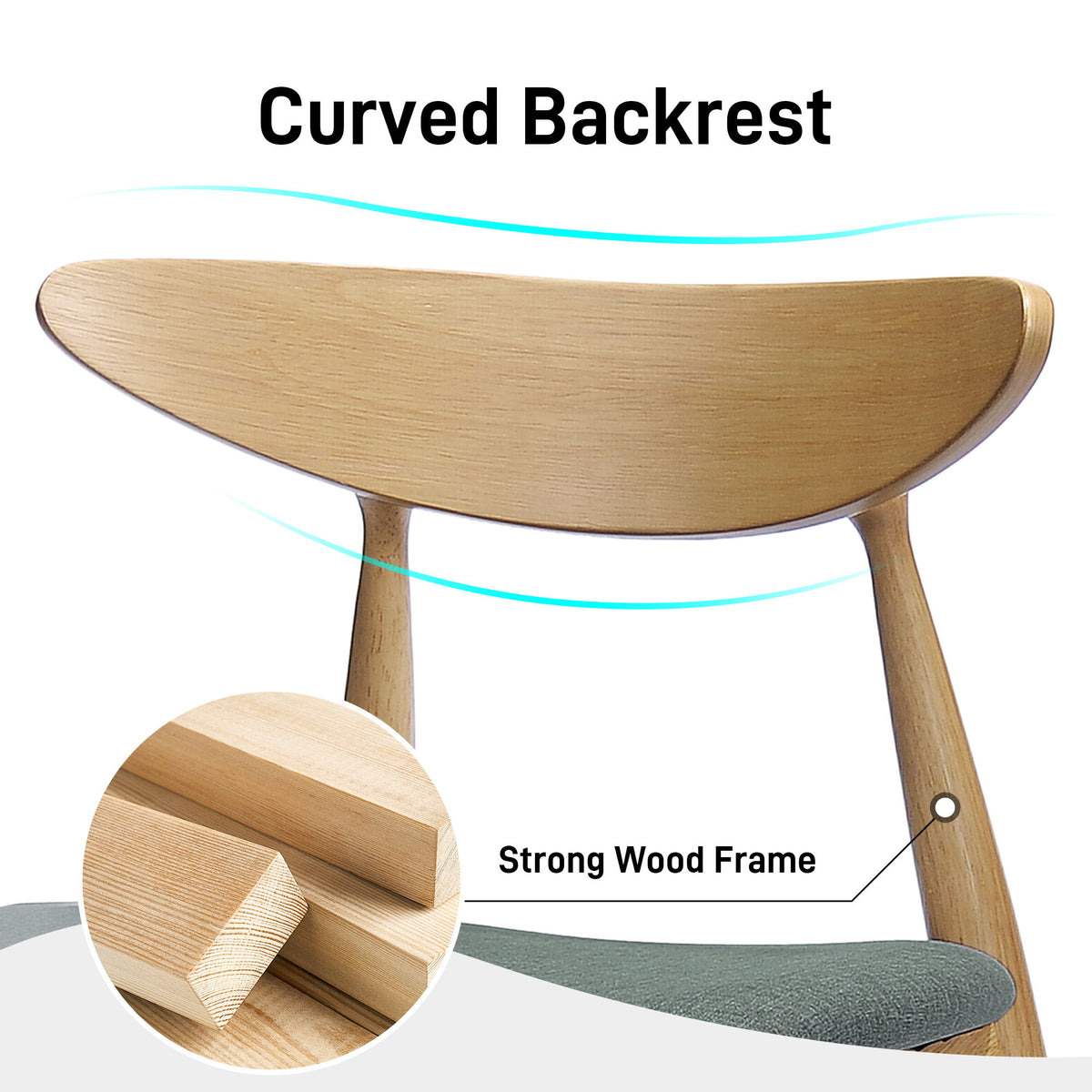 Ergonomic Back Dining Chairs (Set of 2)