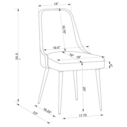 Side Chairs Upholstered With Tapered Legs (Set of 2)