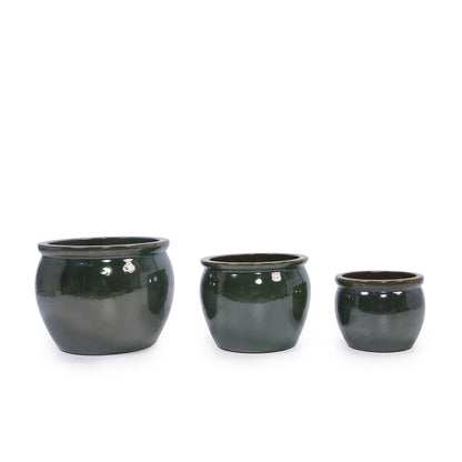 3 Pieces Ceramic Flowerpot, Planter For Patio, Garden Or Windowsills
