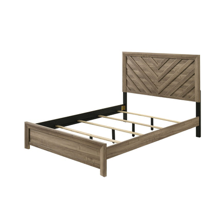 Modern Chevron Patterned Headboard Bed