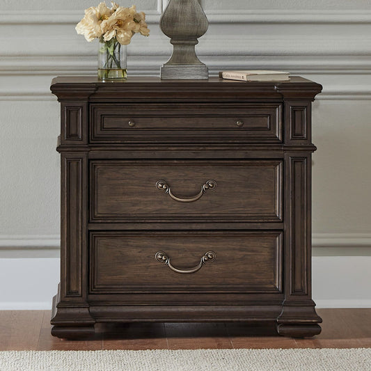 Providence Park - Nightstand With Charging Station - Chateau Brown