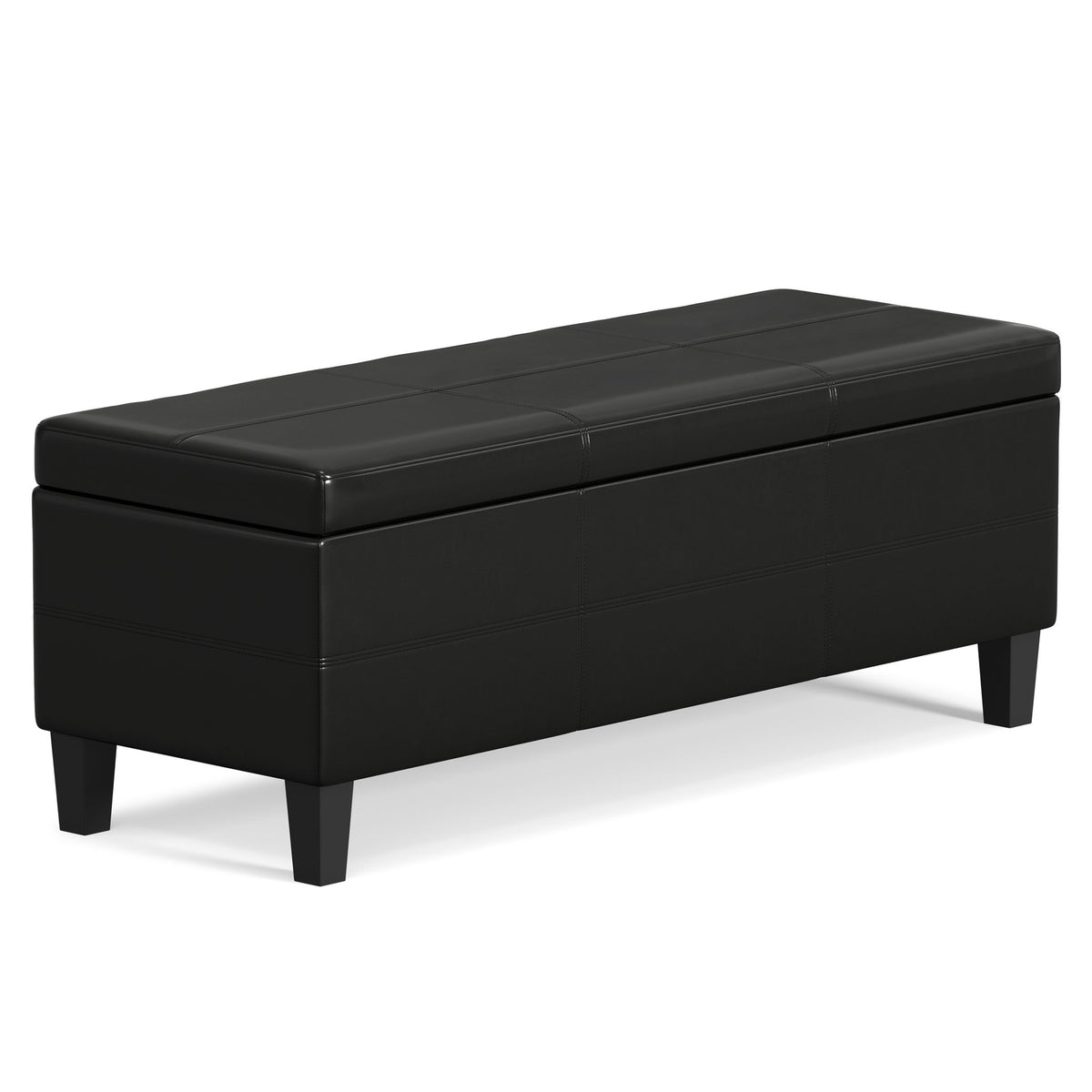Afton - Storage Ottoman Bench - Midnight Black