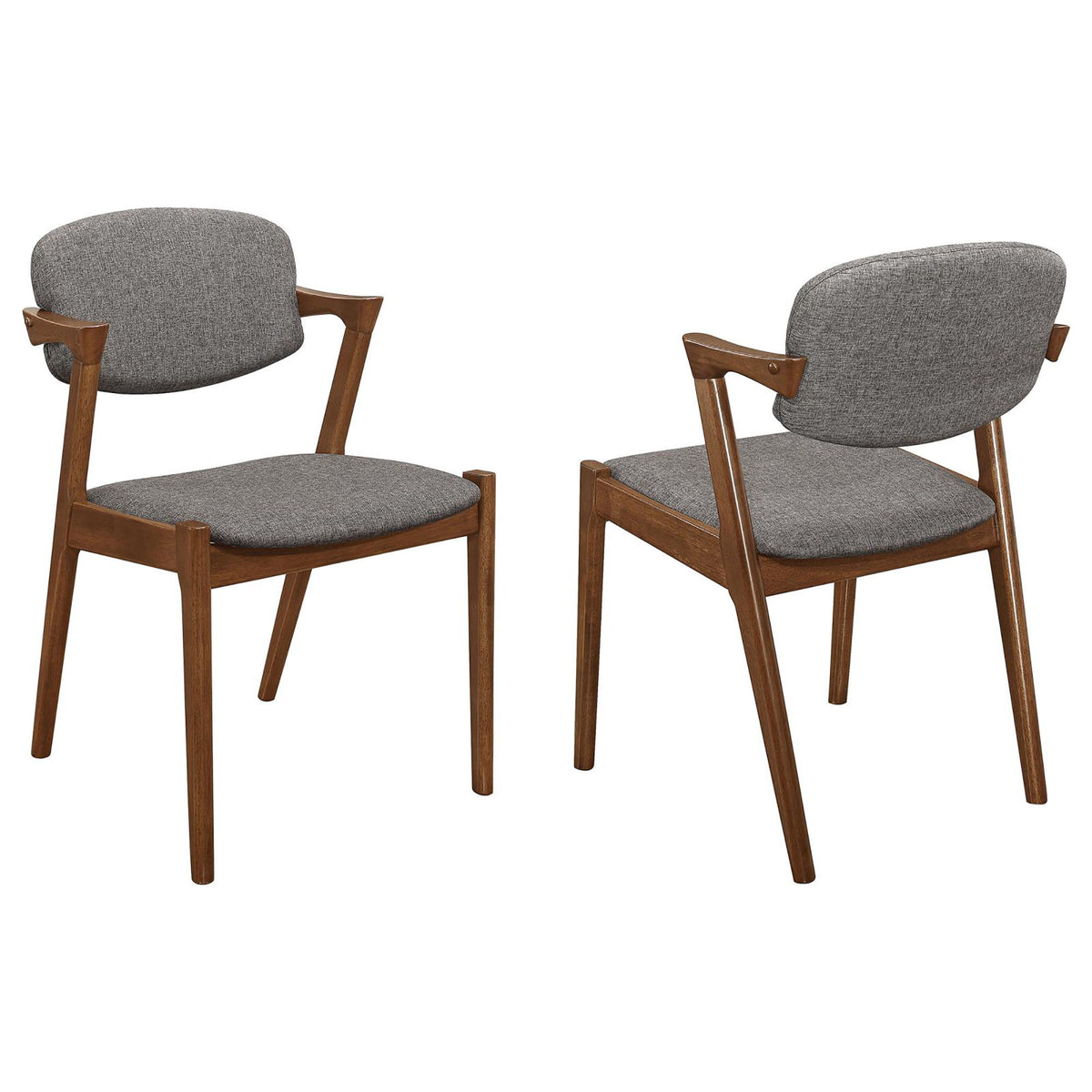 Modern Dining Chair And Zigzag Arm Design (Set of 2)