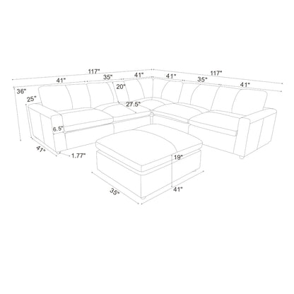 Upholstered Large Seating Modular Sectional