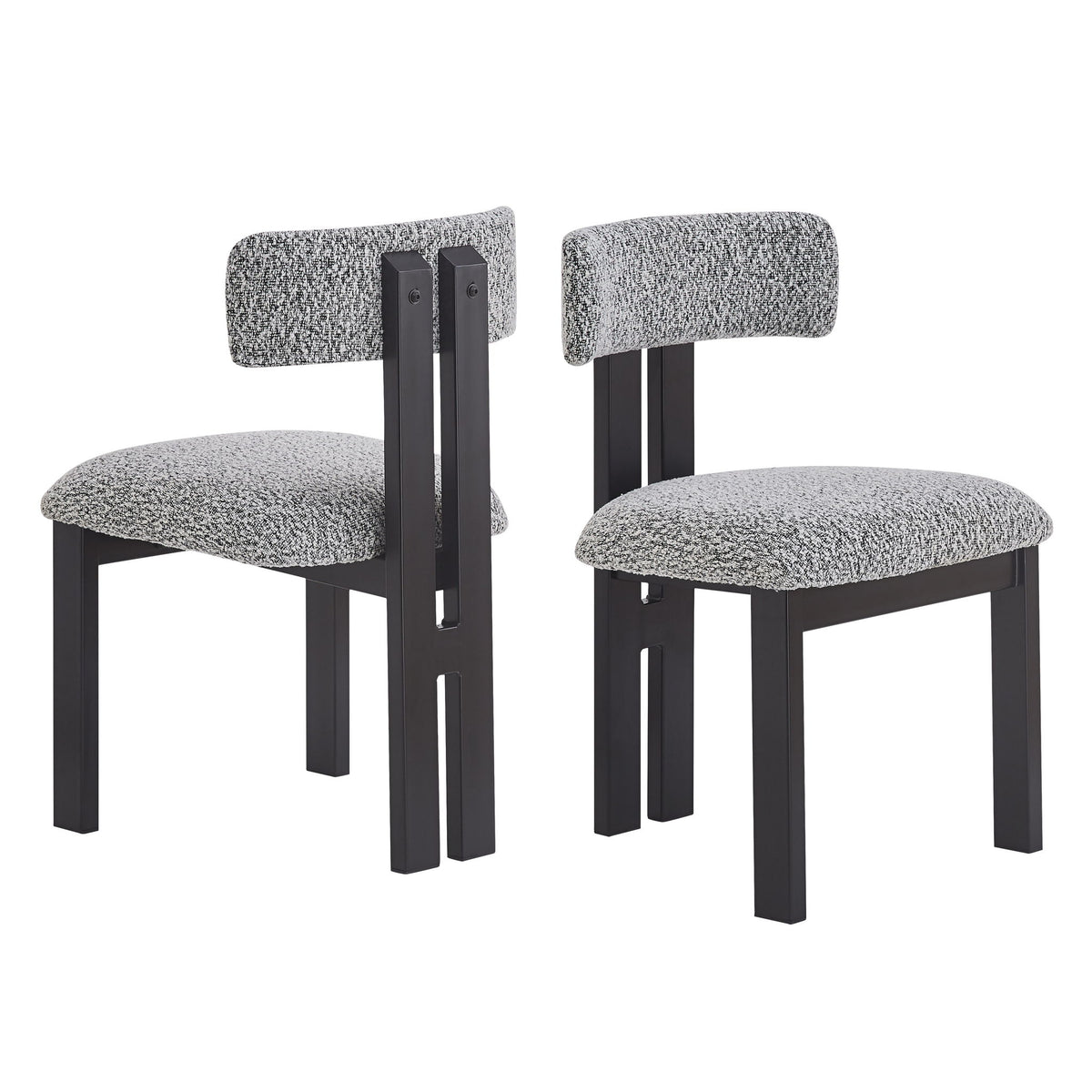 Modern Upholstered Armless Dining Chairs With Metal Legs