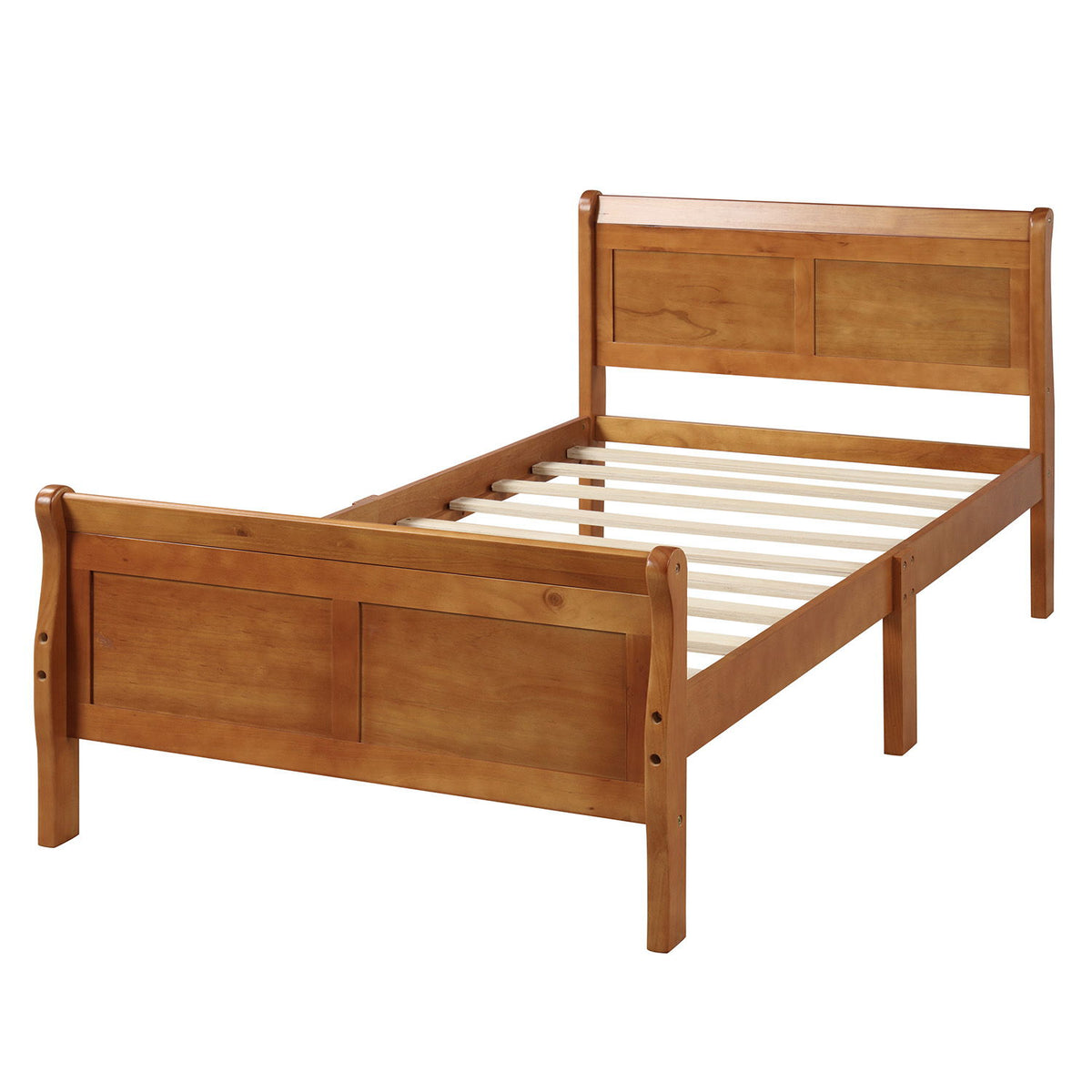 Platform Bed Frame Mattress Foundation Sleigh Bed With Headboard / Footboard / Wood Slat Suppor