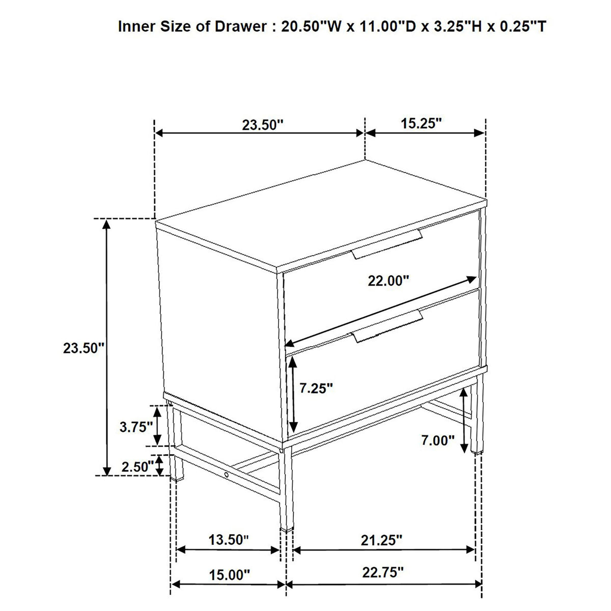 Yountville - 2 Drawer Nightstand - White