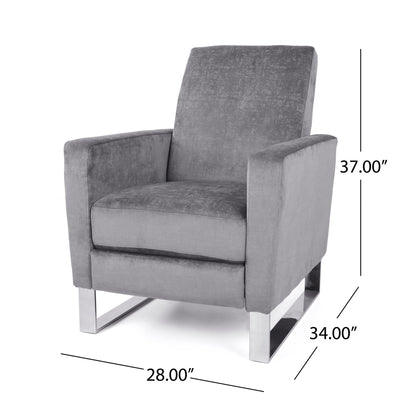 Bolt - Upholstered Recliner Chair With Stainless Steel Base - Gray