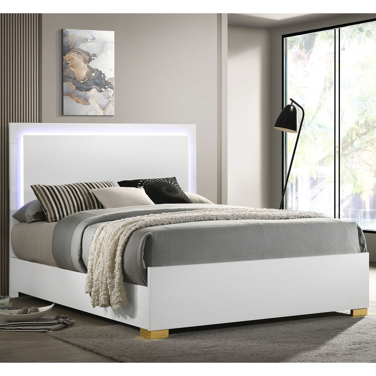 Jeremiah - LED Panel Bed With Touch Controlled Lighting