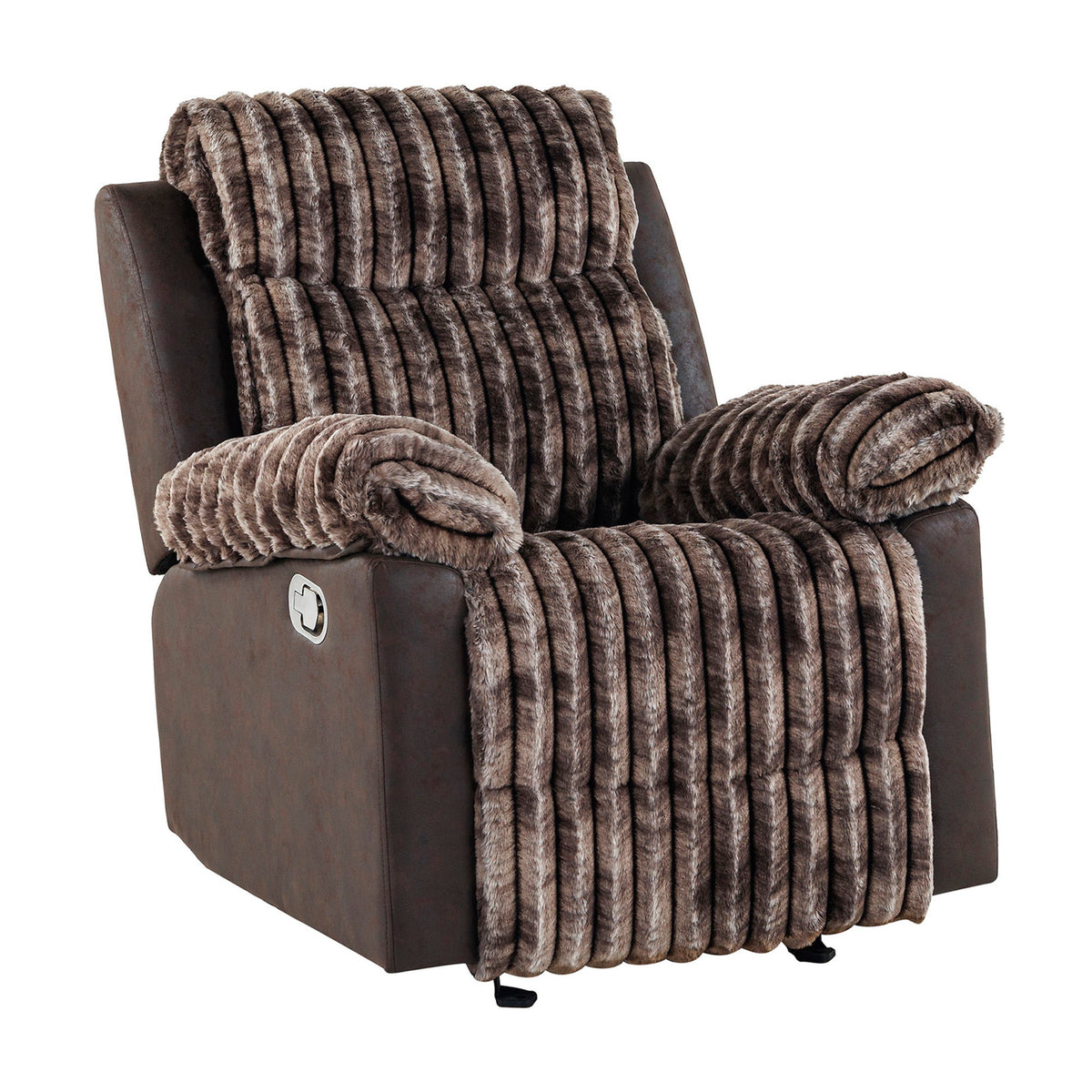 Bruni - Glider Recliner With Manual Recline And Rich Upholstery - Brown