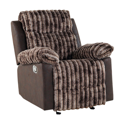 Bruni - Glider Recliner With Manual Recline And Rich Upholstery - Brown