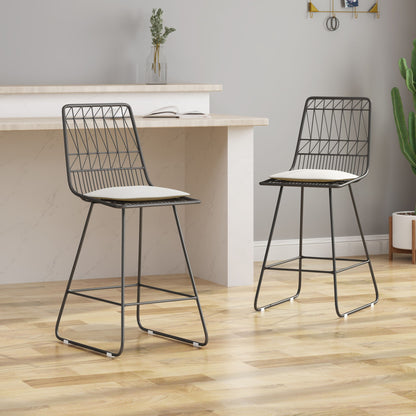 Yearning - Iron Counter Stool With Water Resistant Cushion
