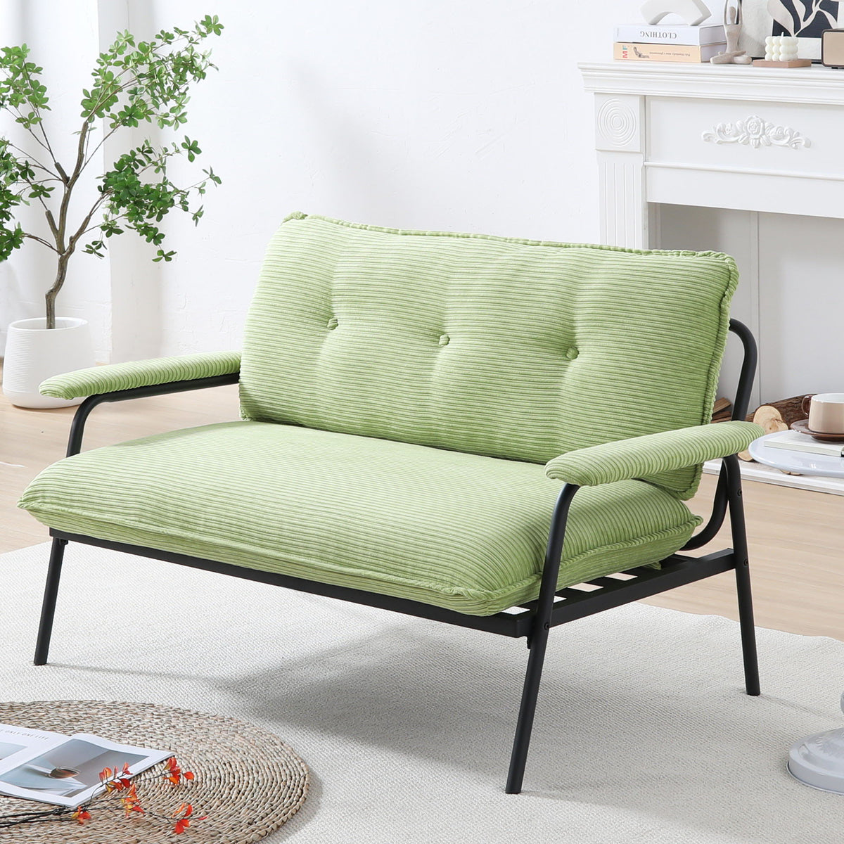 Modern Metal Frame Sofa With Sponge Filling For Compact Spaces And Versatile Use