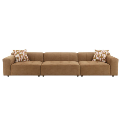Modular Sofa Set With 2 Matching Toss Pillows - Chocolate