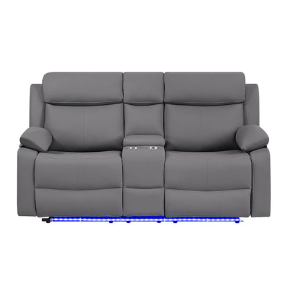 Blanche - Console Reclining Loveseat With LED Lights And Speakers
