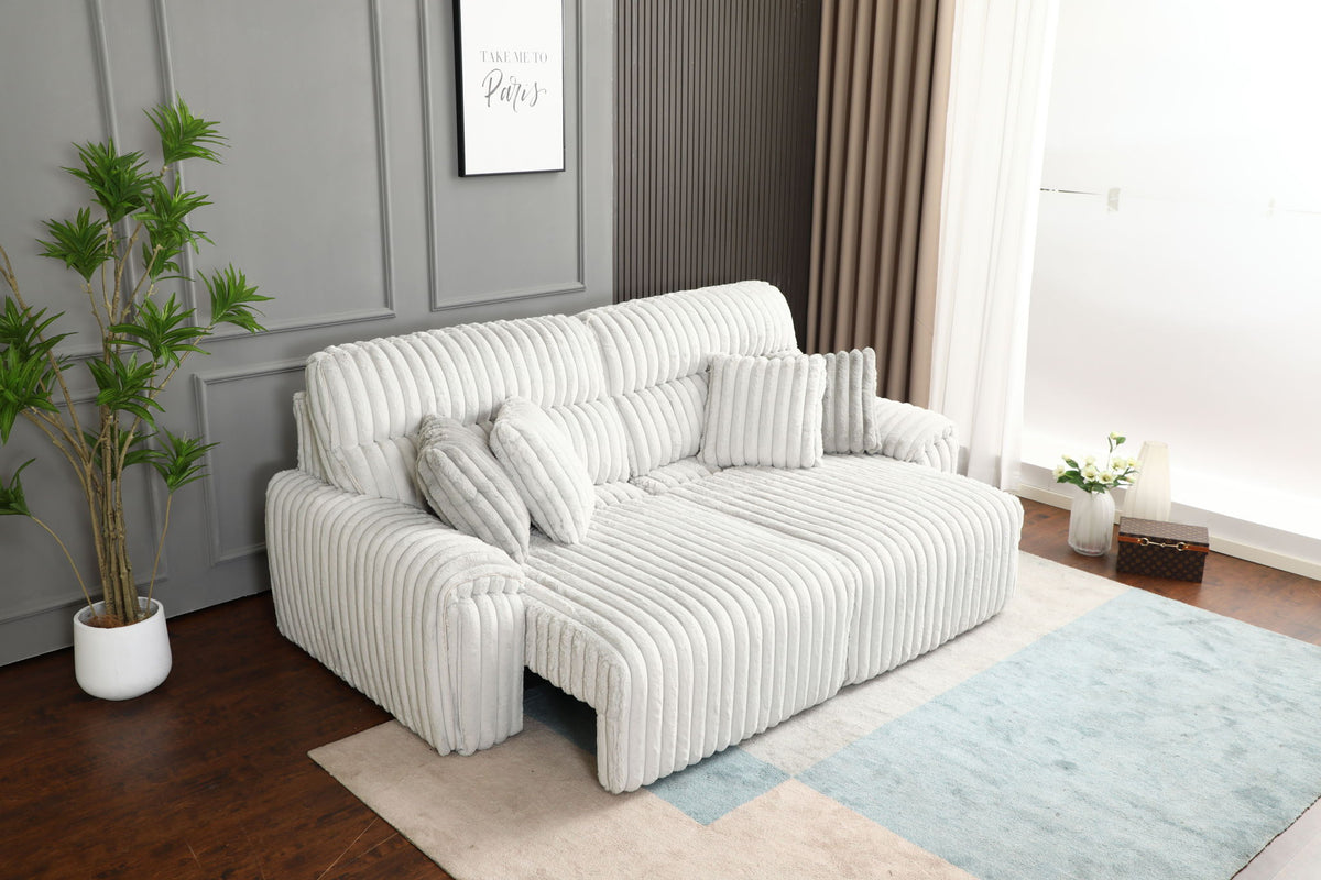 Jaya - Power Motion Sofa With Sleeper & USB Port - Light Gray