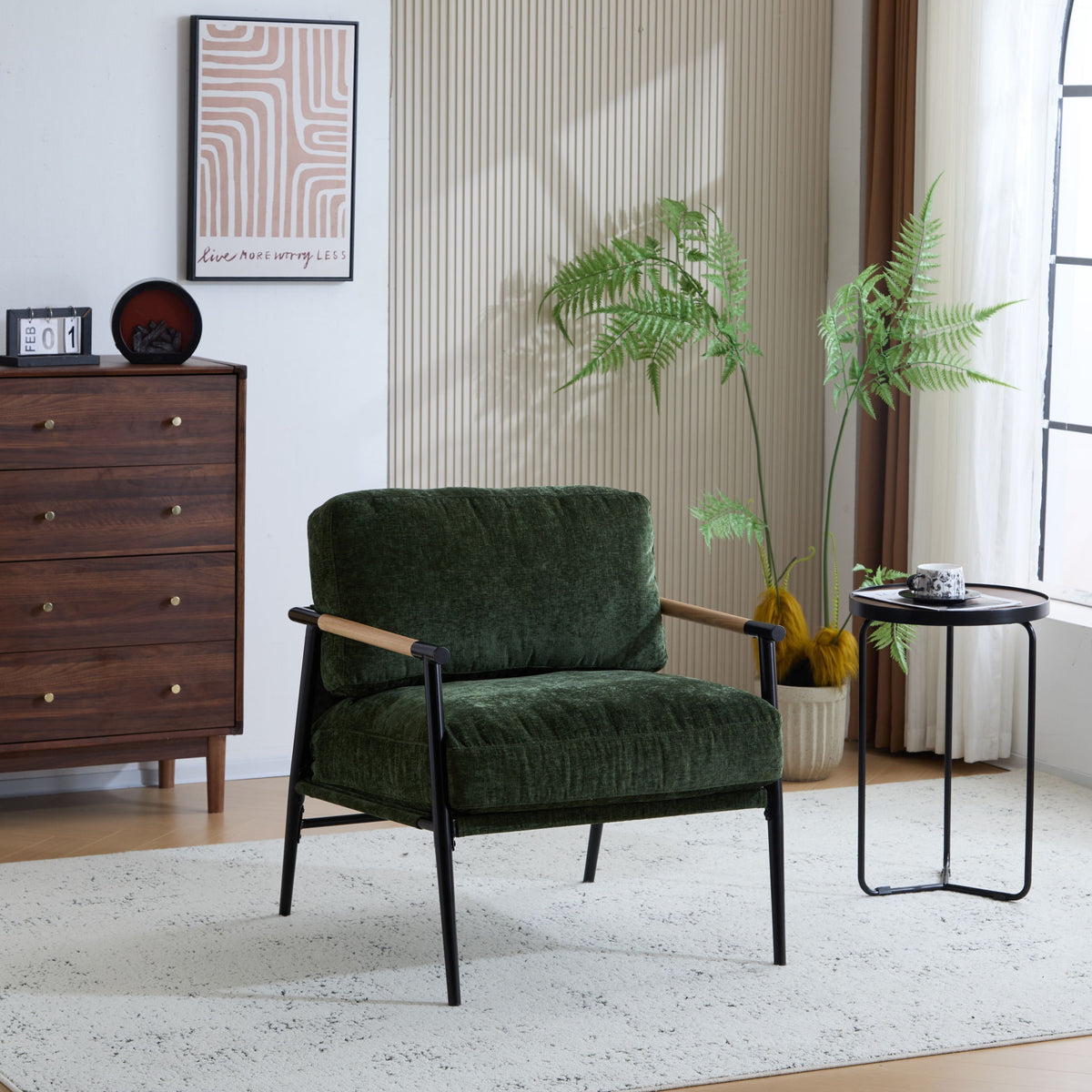 Modern Accent Chair With Cushions, Cozy Seating