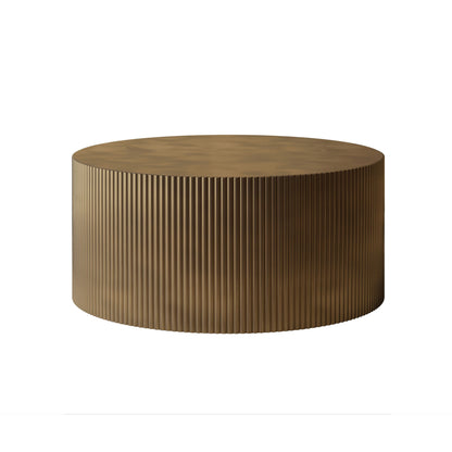 Modern Wave Stripe Round Coffee Table With Spacious Top